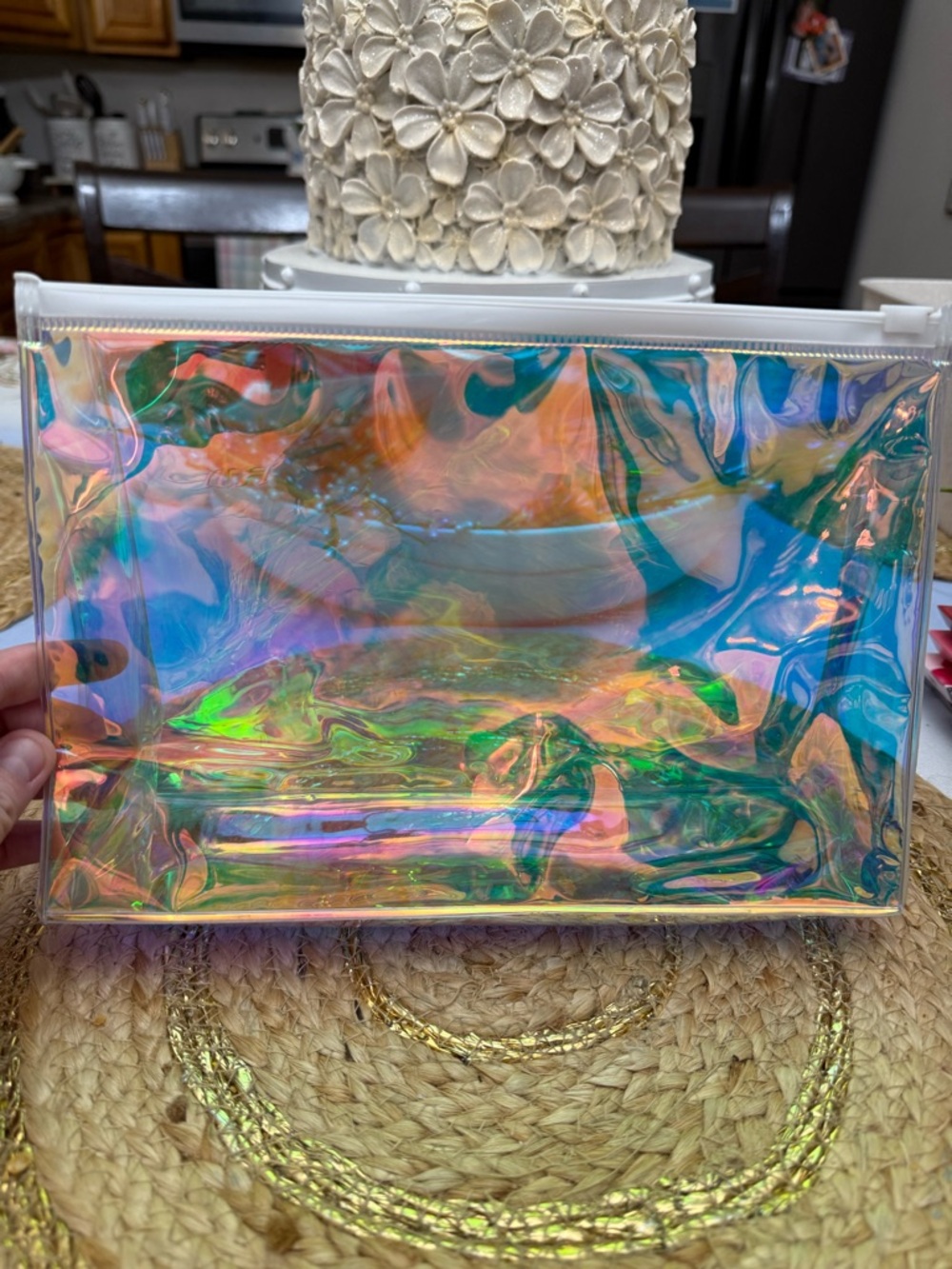 Ulta Beauty Iridescent Holographic Clear Travel Bag